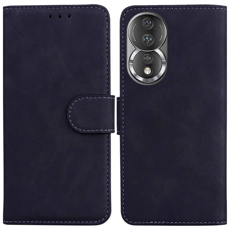 For Honor 80 Skin Feel Pure Color Flip Leather Phone Case