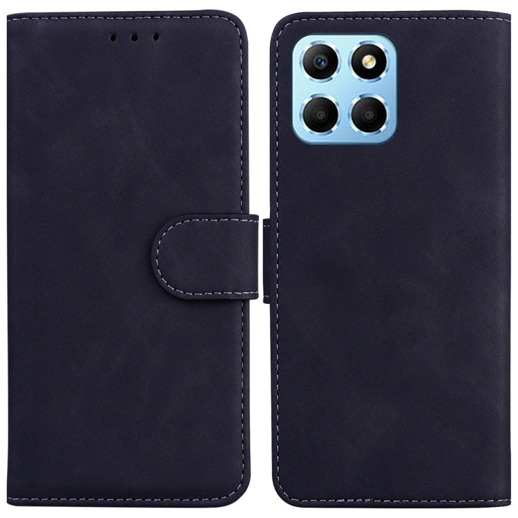 For Honor X8 5G Skin Feel Pure Color Flip Leather Phone Case