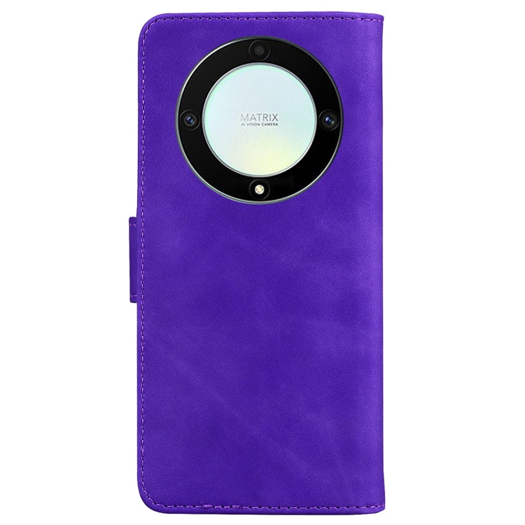 For Honor X9a Skin Feel Pure Color Flip Leather Phone Case