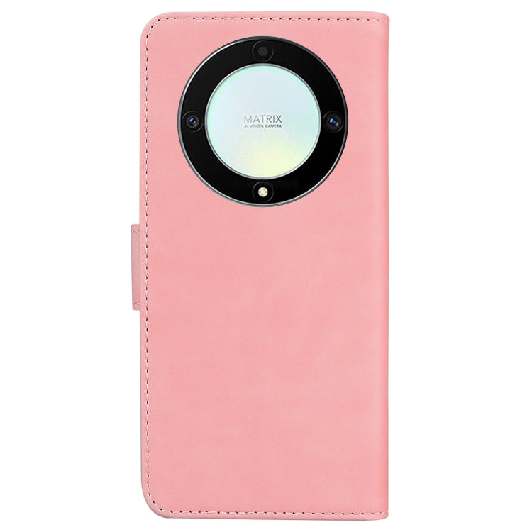 For Honor X9a Skin Feel Pure Color Flip Leather Phone Case