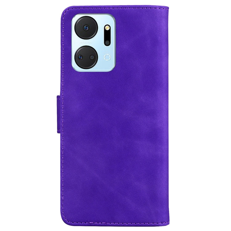 For Honor X7A Skin Feel Pure Color Flip Leather Phone Case