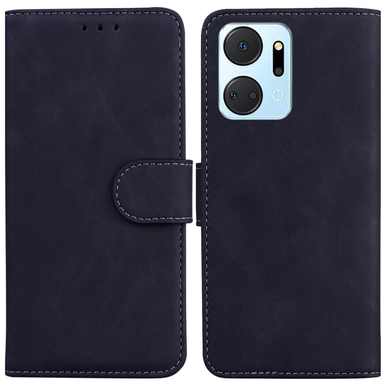 For Honor X7A Skin Feel Pure Color Flip Leather Phone Case