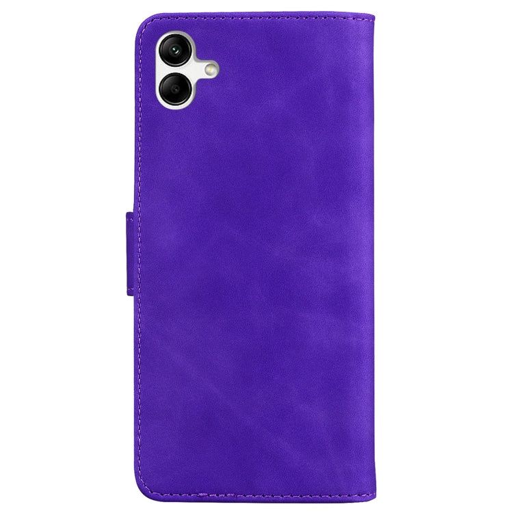 For Samsung Galaxy A04e / F04 / M04 Skin Feel Pure Color Flip Leather Phone Case