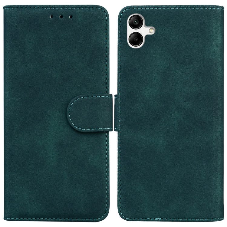 For Samsung Galaxy A04e / F04 / M04 Skin Feel Pure Color Flip Leather Phone Case