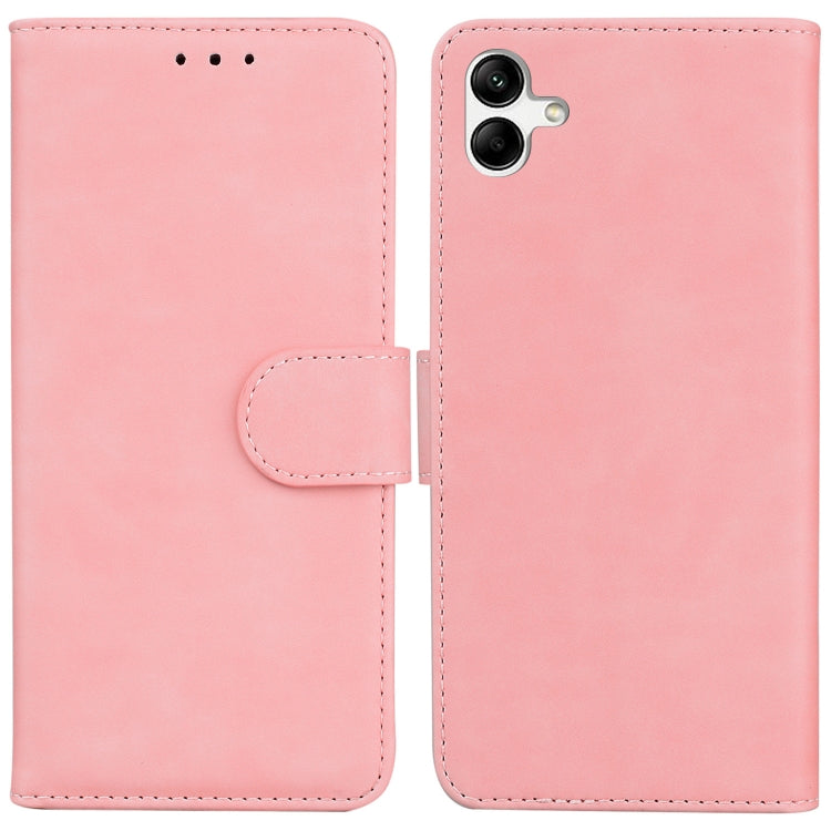 For Samsung Galaxy A04e / F04 / M04 Skin Feel Pure Color Flip Leather Phone Case