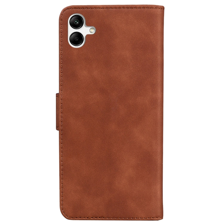 For Samsung Galaxy A04e / F04 / M04 Skin Feel Pure Color Flip Leather Phone Case