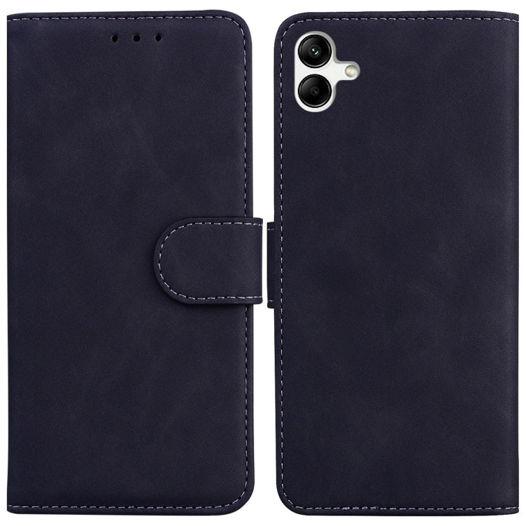 For Samsung Galaxy A04e / F04 / M04 Skin Feel Pure Color Flip Leather Phone Case