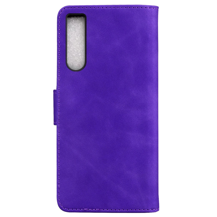 For Sony Xperia 10 IV 2023 Skin Feel Pure Color Flip Leather Phone Case