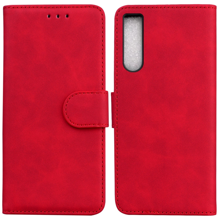 For Sony Xperia 10 IV 2023 Skin Feel Pure Color Flip Leather Phone Case