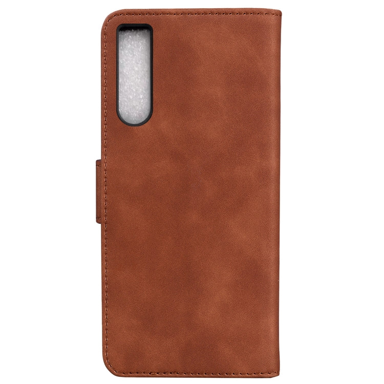 For Sony Xperia 10 IV 2023 Skin Feel Pure Color Flip Leather Phone Case