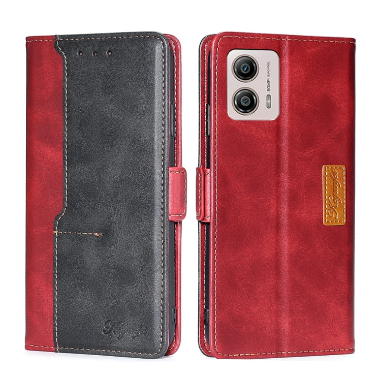 For Motorola Moto G53 5G/G13 4G/G23 4G Contrast Color Side Buckle Leather Phone Case