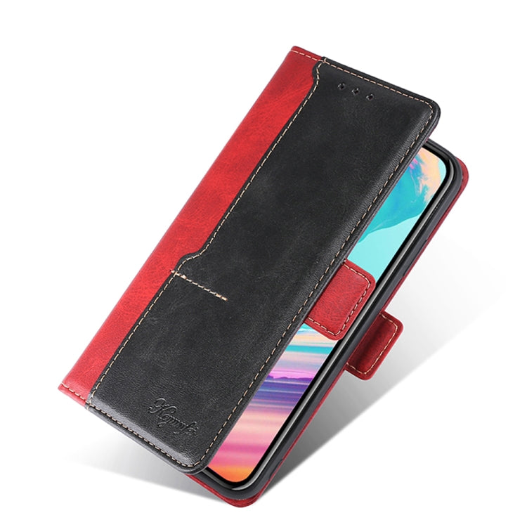 For OPPO A17k 4G Contrast Color Side Buckle Leather Phone Case