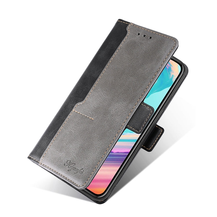 For Xiaomi Redmi 12C 4G Contrast Color Side Buckle Leather Phone Case