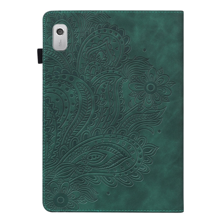 For Lenovo Tab M8 4th Gen TB-300FU Peacock Embossed Pattern Leather Tablet Case