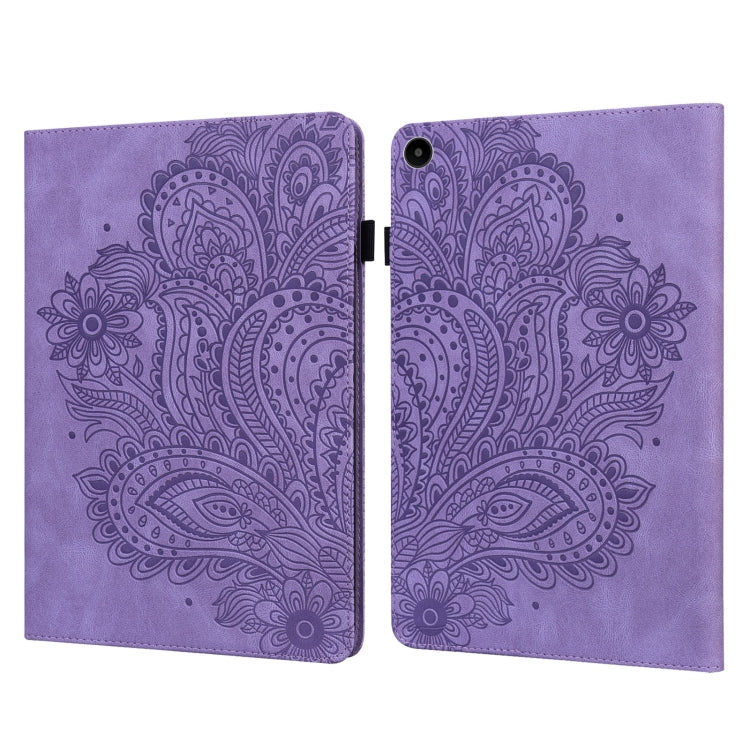 For Huawei MatePad SE 10.4 2022 Peacock Embossed Pattern Leather Tablet Case