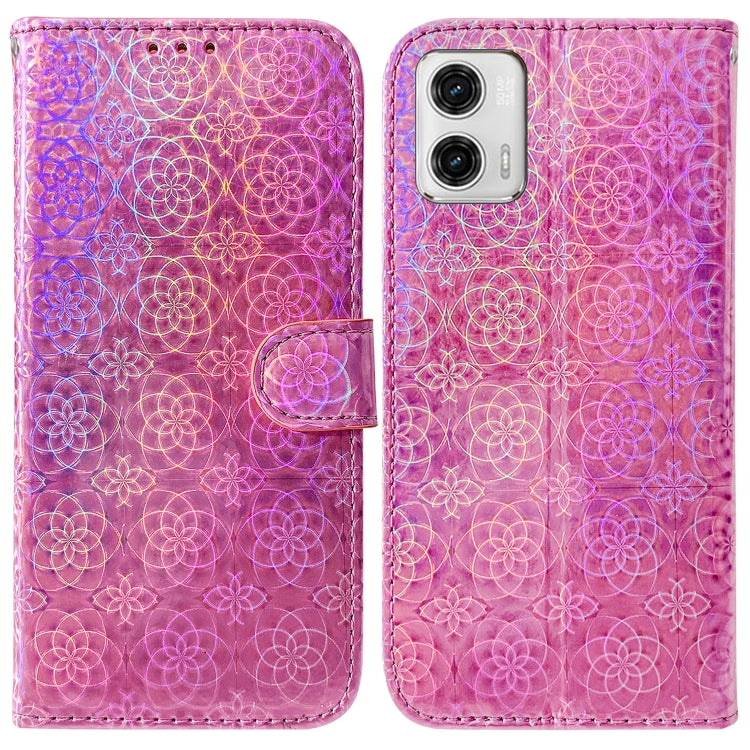 For Motorola Moto G73 Colorful Magnetic Buckle Leather Phone Case