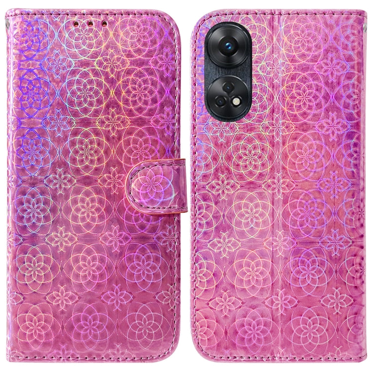 For OPPO Reno8 T 4G Colorful Magnetic Buckle Leather Phone Case