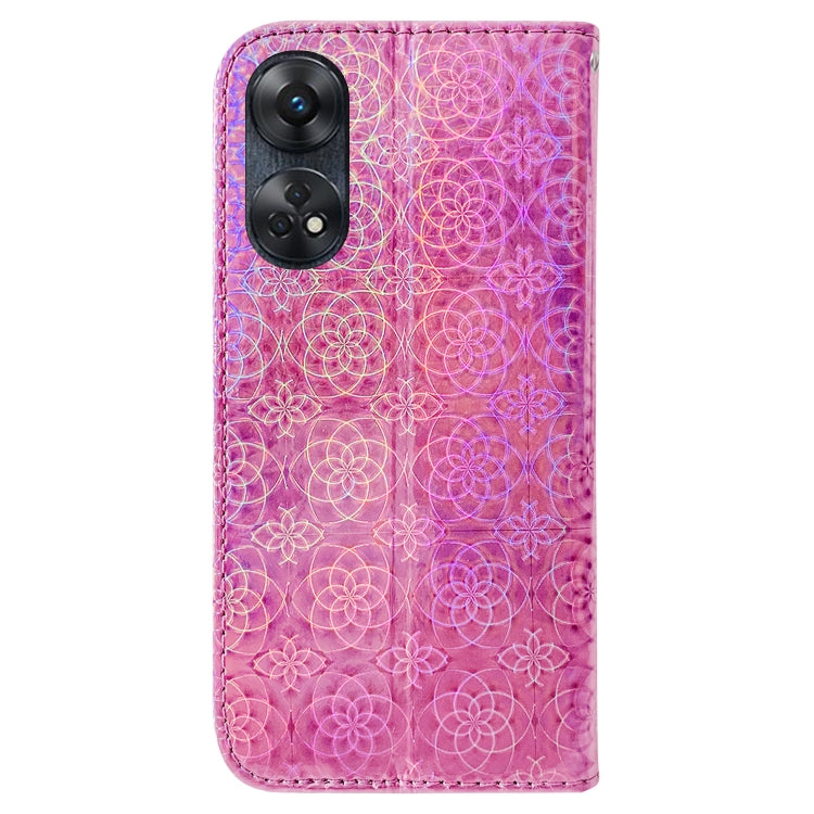 For OPPO Reno8 T 4G Colorful Magnetic Buckle Leather Phone Case