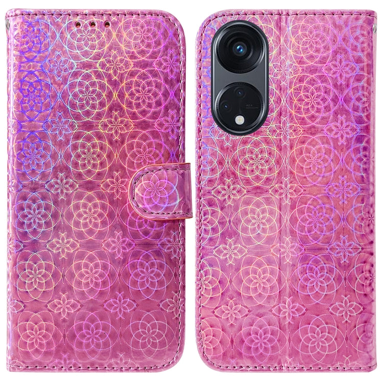 For OPPO Reno8 T 5G / A1 Pro 5G Colorful Magnetic Buckle Leather Phone Case