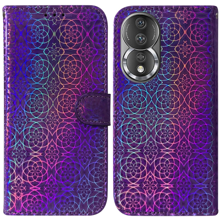 For Honor 80 Colorful Magnetic Buckle Leather Phone Case