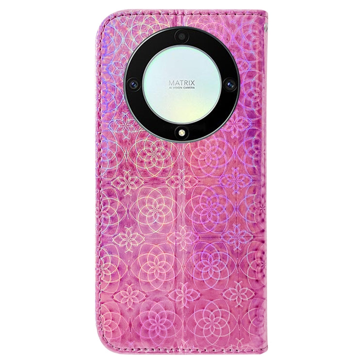 For Honor X9a Colorful Magnetic Buckle Leather Phone Case