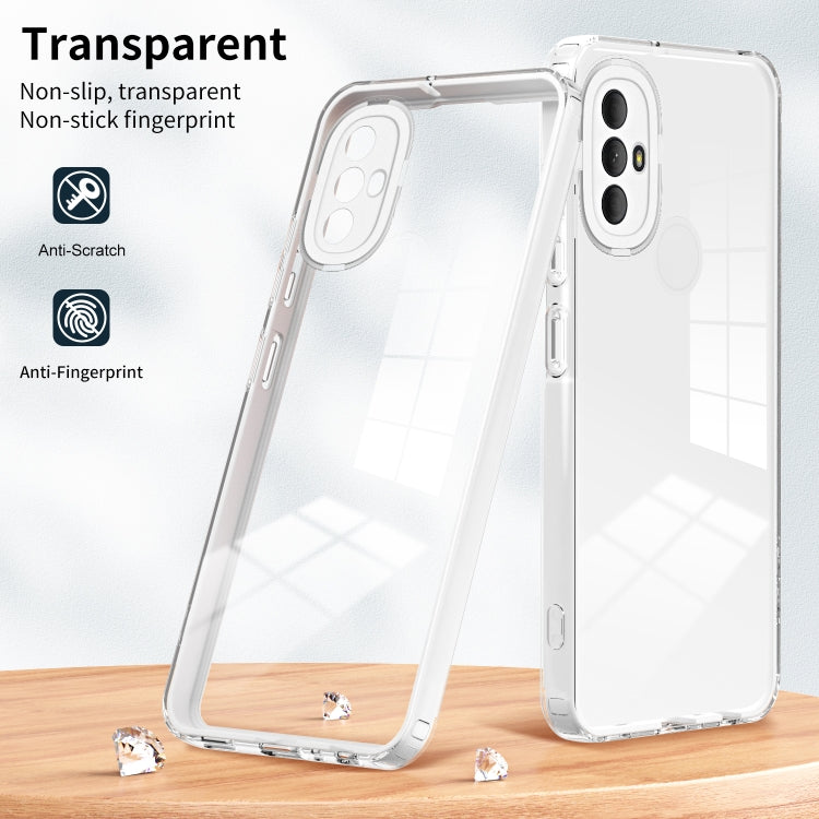 For Motorola Moto G Power 2022 3 in 1 Clear TPU Color PC Frame Phone Case