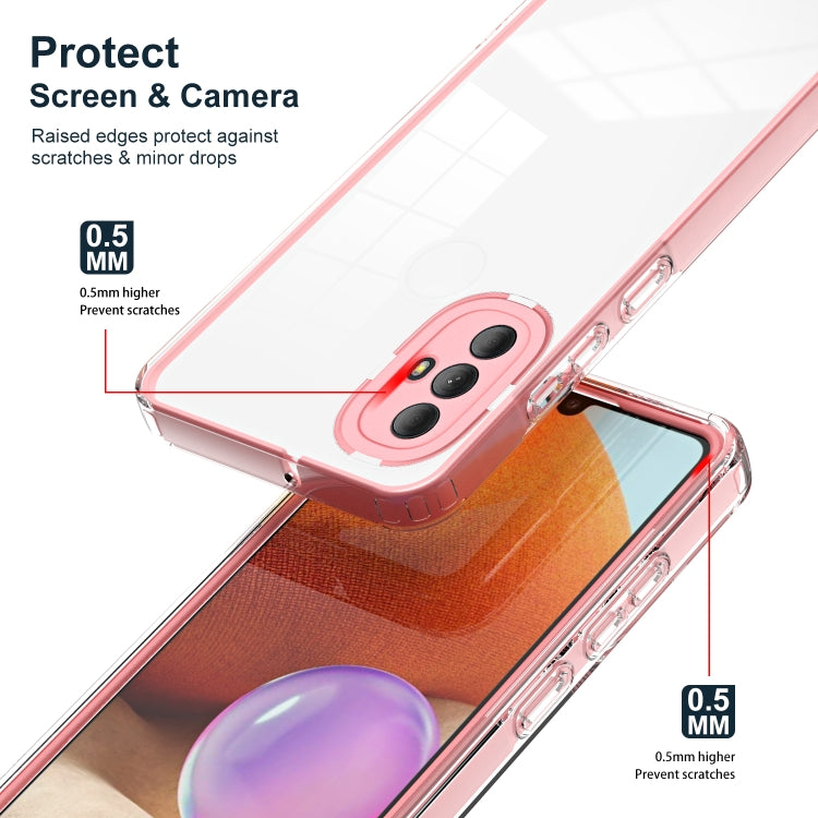 For Motorola Moto G Power 2022 3 in 1 Clear TPU Color PC Frame Phone Case