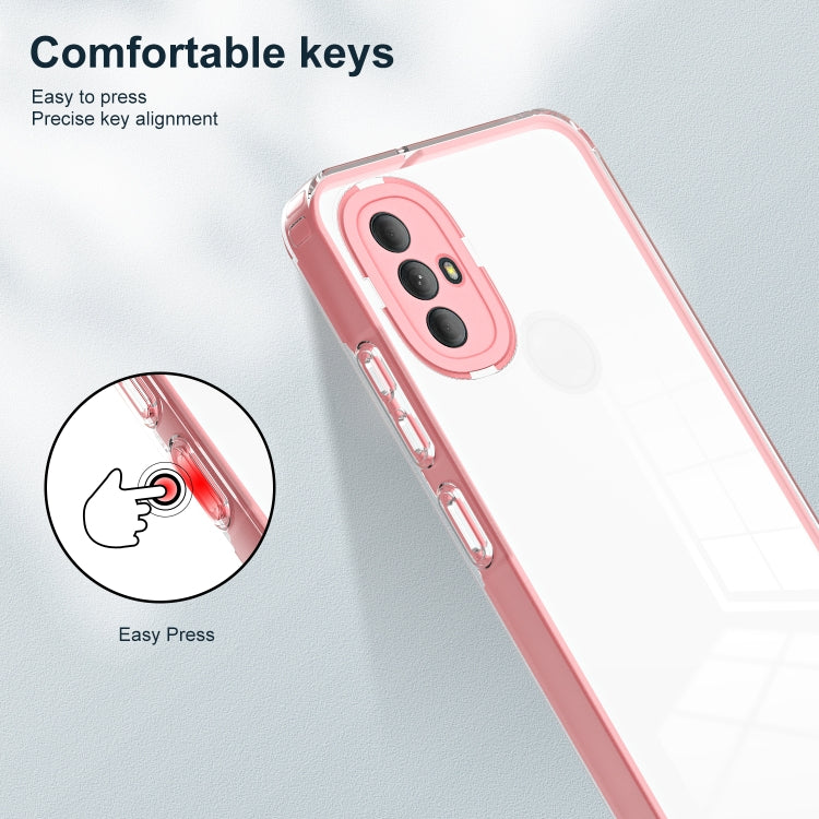 For Motorola Moto G Power 2022 3 in 1 Clear TPU Color PC Frame Phone Case