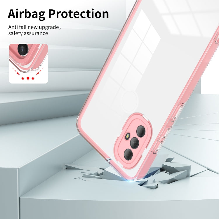 For Motorola Moto G Power 2022 3 in 1 Clear TPU Color PC Frame Phone Case