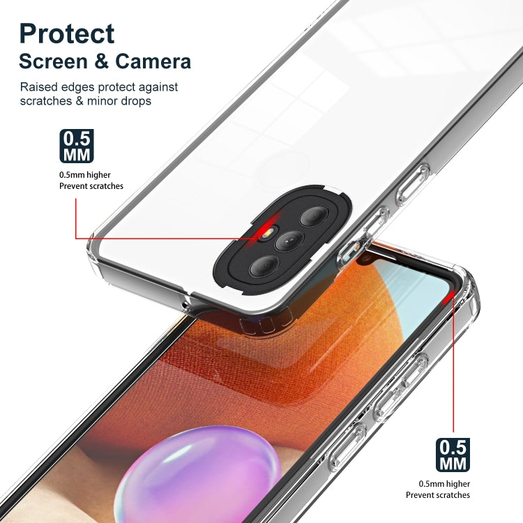 For Motorola Moto G Power 2022 3 in 1 Clear TPU Color PC Frame Phone Case