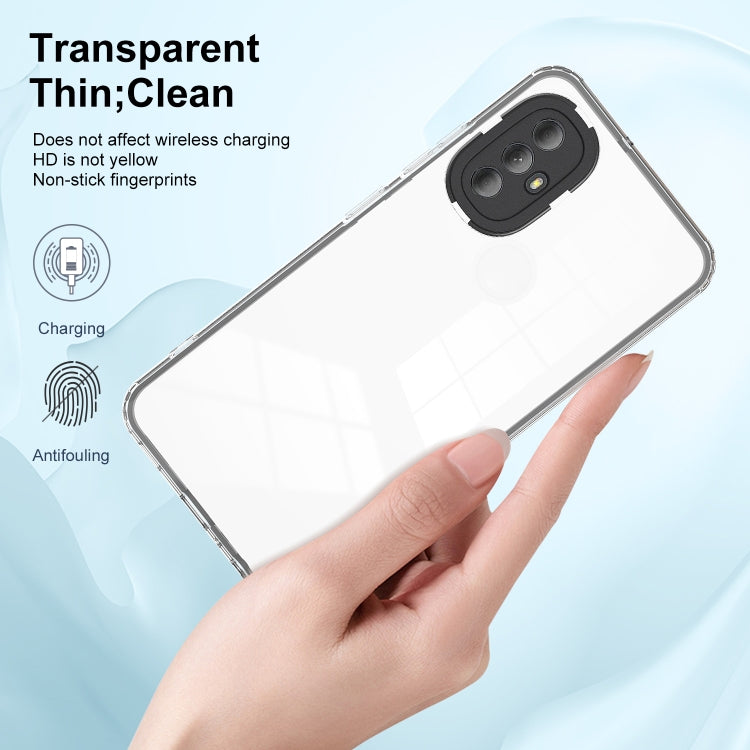 For Motorola Moto G Power 2022 3 in 1 Clear TPU Color PC Frame Phone Case