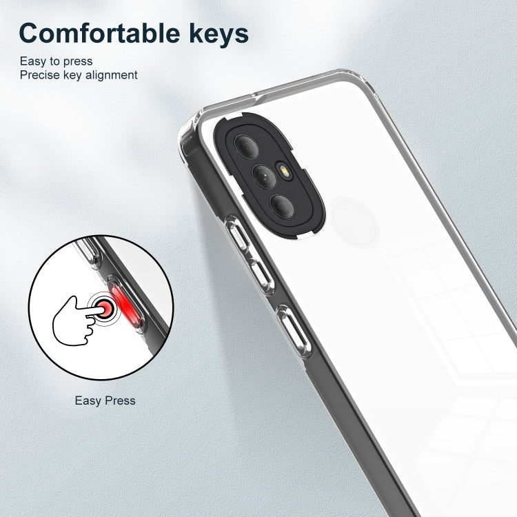 For Motorola Moto G Power 2022 3 in 1 Clear TPU Color PC Frame Phone Case