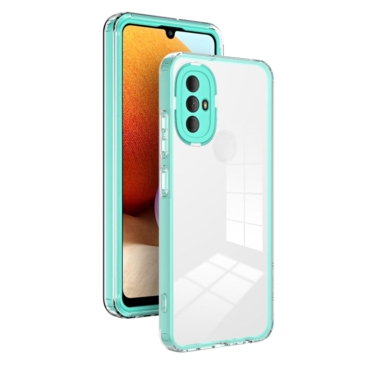 For Motorola Moto G Power 2022 3 in 1 Clear TPU Color PC Frame Phone Case