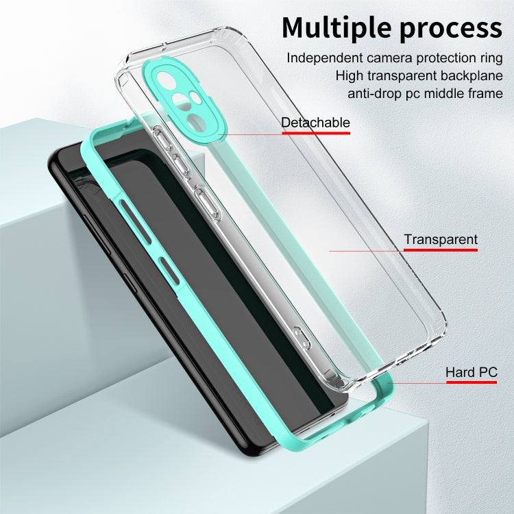 For Motorola Moto G Power 2022 3 in 1 Clear TPU Color PC Frame Phone Case