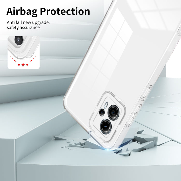 For Motorola Moto G13 3 in 1 Clear TPU Color PC Frame Phone Case