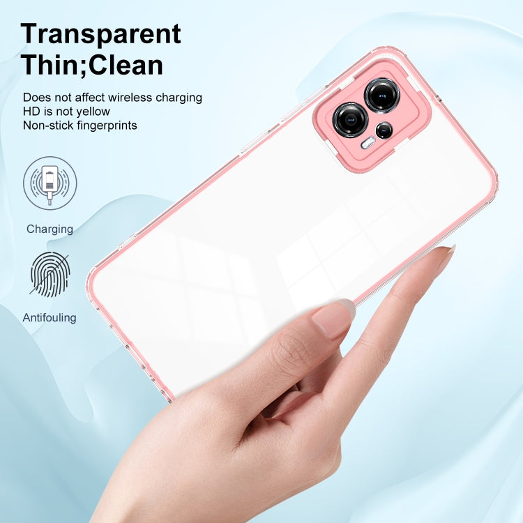 For Motorola Moto G13 3 in 1 Clear TPU Color PC Frame Phone Case