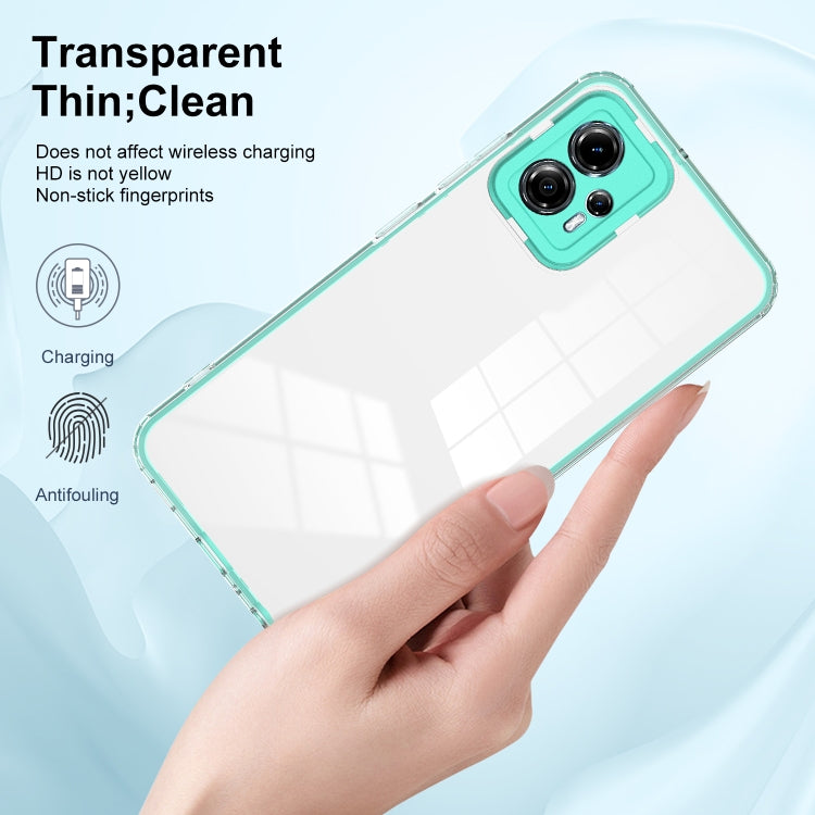For Motorola Moto G13 3 in 1 Clear TPU Color PC Frame Phone Case