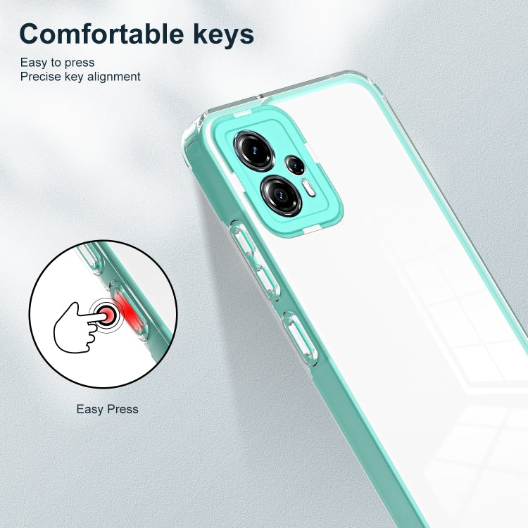 For Motorola Moto G13 3 in 1 Clear TPU Color PC Frame Phone Case