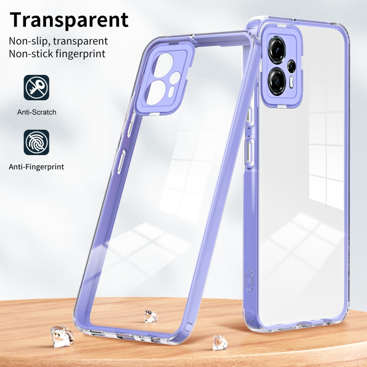 For Motorola Moto G13 3 in 1 Clear TPU Color PC Frame Phone Case