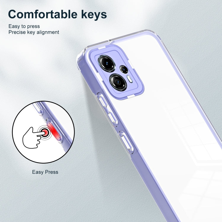 For Motorola Moto G13 3 in 1 Clear TPU Color PC Frame Phone Case