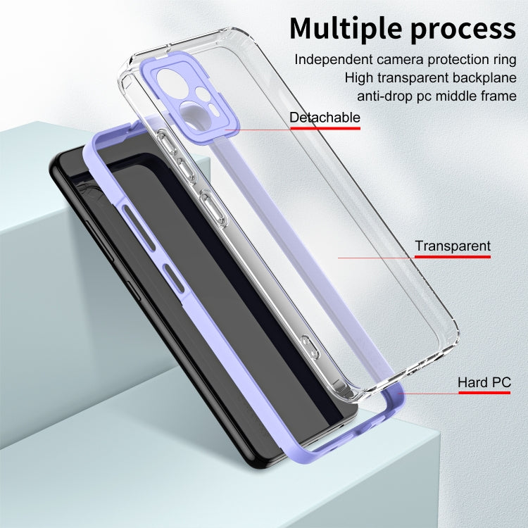 For Motorola Moto G13 3 in 1 Clear TPU Color PC Frame Phone Case