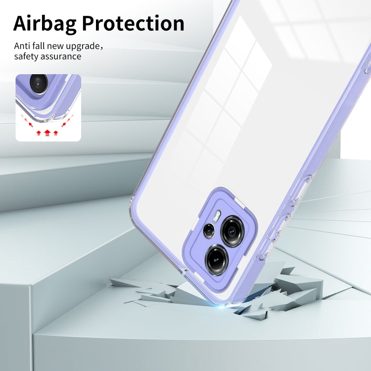 For Motorola Moto G13 3 in 1 Clear TPU Color PC Frame Phone Case