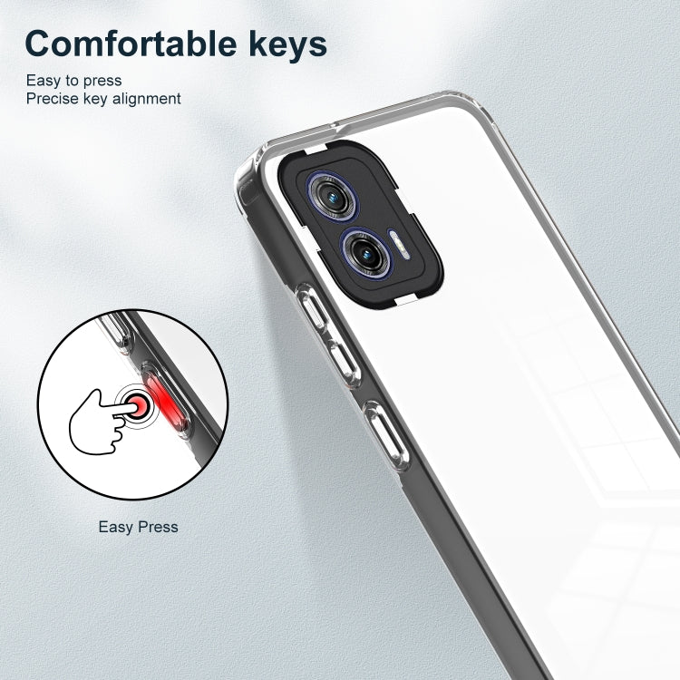 For Motorola Moto G73 3 in 1 Clear TPU Color PC Frame Phone Case