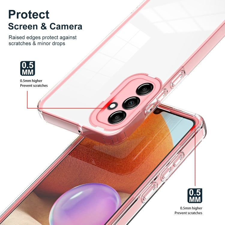 For Samsung Galaxy A54 5G 3 in 1 Clear TPU Color PC Frame Phone Case