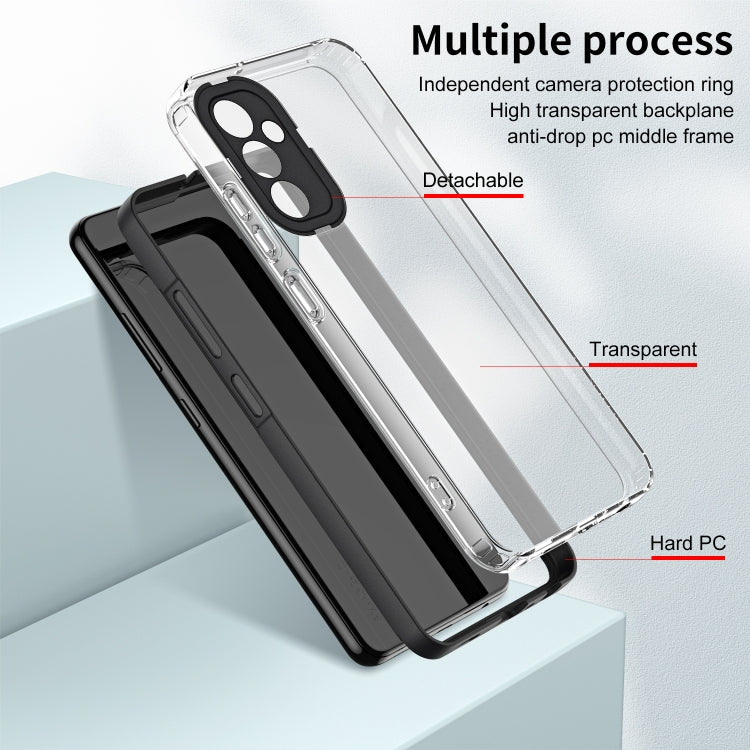 For Samsung Galaxy A54 5G 3 in 1 Clear TPU Color PC Frame Phone Case