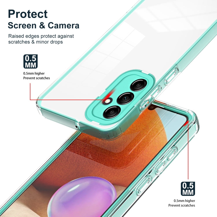 For Samsung Galaxy A54 5G 3 in 1 Clear TPU Color PC Frame Phone Case