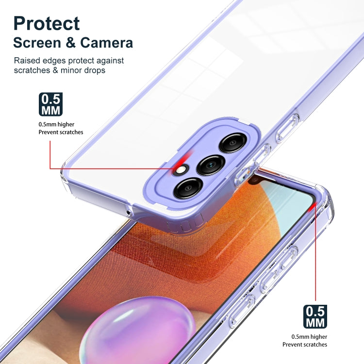 For Samsung Galaxy A54 5G 3 in 1 Clear TPU Color PC Frame Phone Case