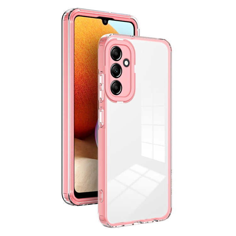 For Samsung Galaxy A34 5G 3 in 1 Clear TPU Color PC Frame Phone Case