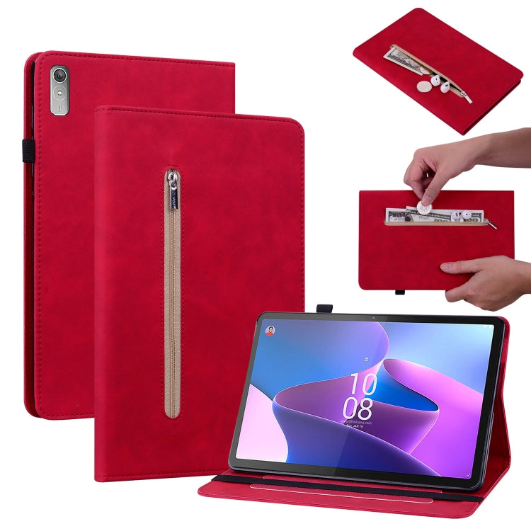 For Lenovo Tab P11 Gen 2 11.5 Skin Feel Solid Color Zipper Leather Tablet Case