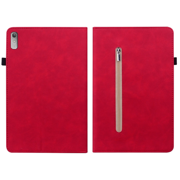 For Lenovo Tab P11 Gen 2 11.5 Skin Feel Solid Color Zipper Leather Tablet Case